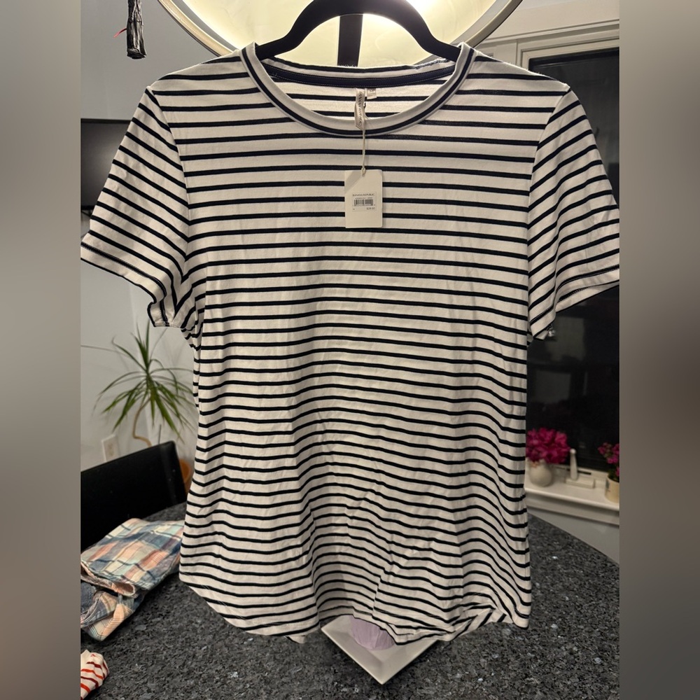 Banana Republic Classic Striped Short Sleeve Tee